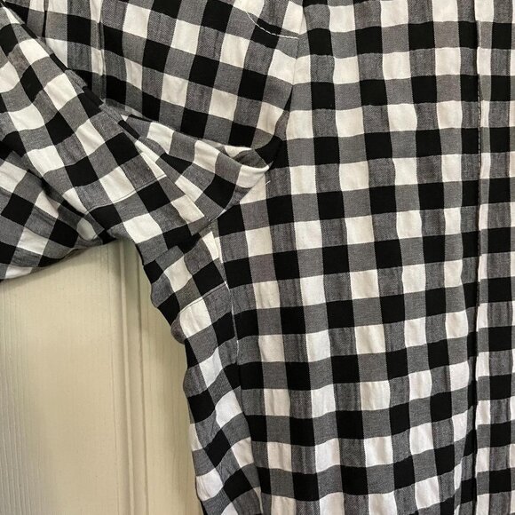 TopShop Women's Black White Gingham Slim Leg Button Cuff Trouser Pants Size 4 - Picture 9 of 10
